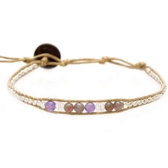 Lotus And Luna Jewelry - Violets Are Blue Single Wrap Bracelet Lotus And Luna Jewelry - Violets Are Blue Single Wrap Bracelet